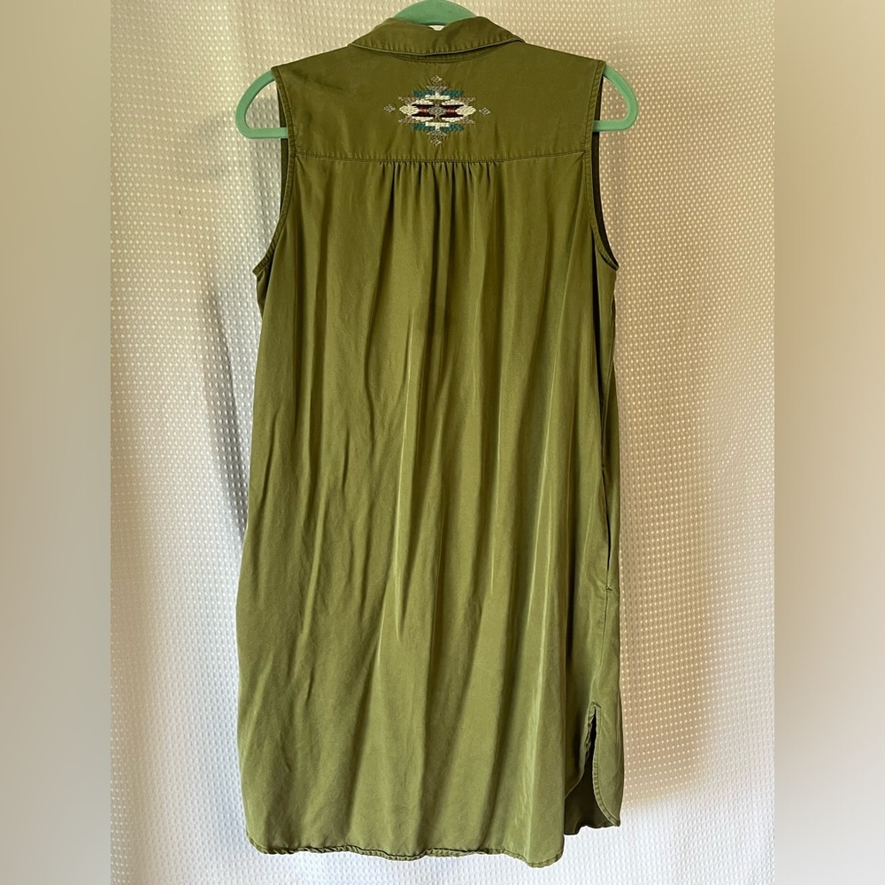 PENDLETON Women's Sleeveless embroidered Medallion Dress;Olive/army green medium - Picture 7 of 11